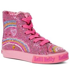 Kelli Kelly rainbow hotter sneakers